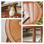 Casaconer | センターテーブル・ガラス・ラタン調・おしゃれ・北欧・モダン・ナチュラル・収納・リビングテーブル・リビング・幅70