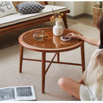 Casaconer | センターテーブル・ガラス・ラタン調・おしゃれ・北欧・モダン・ナチュラル・収納・リビングテーブル・リビング・幅70