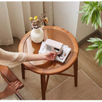 Casaconer | センターテーブル・ガラス・ラタン調・おしゃれ・北欧・モダン・ナチュラル・収納・リビングテーブル・リビング・幅70