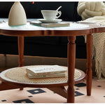 Casaconer | センターテーブル・ガラス・ラタン調・おしゃれ・北欧・モダン・ナチュラル・収納・リビングテーブル・リビング・幅40