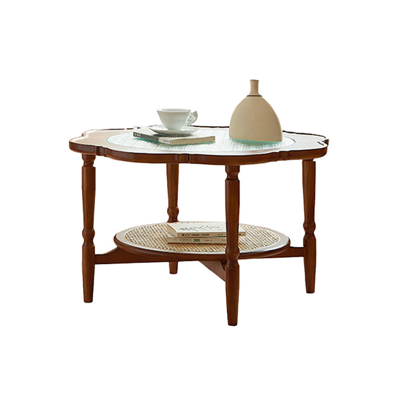 Casaconer | センターテーブル・ガラス・ラタン調・おしゃれ・北欧・モダン・ナチュラル・収納・リビングテーブル・リビング・幅40