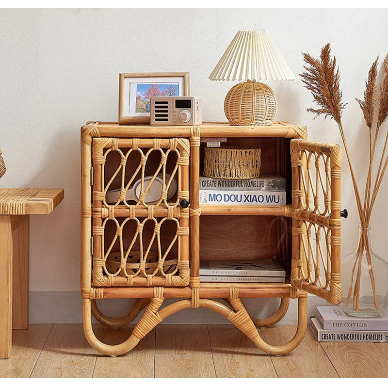 Casaconer | 収納棚・ラタン・ラタン調・おしゃれ・北欧・ナチュラル・収納・リビングボード・幅60・奥行36
