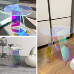 アクリル サイドテーブル 丸テーブル カラフル クリア 円卓 コンパクト テーブル ソファ横 リビング バルコニー カフェテーブル おしゃれ 幅40cm/60cm