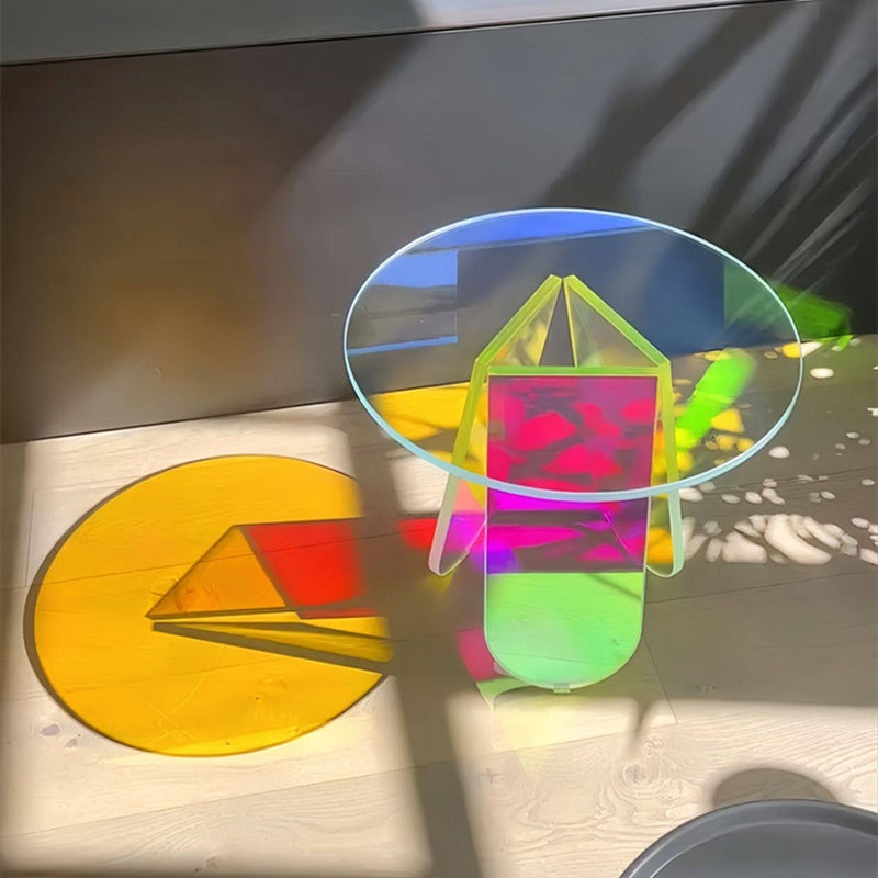 アクリル サイドテーブル 丸テーブル カラフル クリア 円卓 コンパクト テーブル ソファ横 リビング バルコニー カフェテーブル おしゃれ 幅40cm/60cm