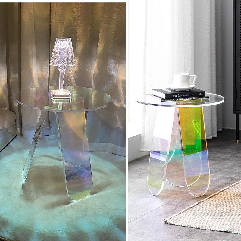 アクリル サイドテーブル 丸テーブル カラフル クリア 円卓 コンパクト テーブル ソファ横 リビング バルコニー カフェテーブル おしゃれ 幅40cm/60cm
