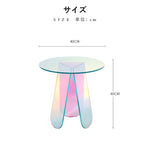 アクリル サイドテーブル 丸テーブル カラフル クリア 円卓 コンパクト テーブル ソファ横 リビング バルコニー カフェテーブル おしゃれ 幅40cm/60cm