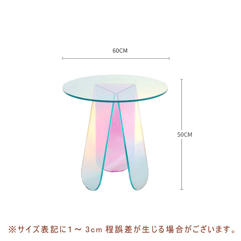 アクリル サイドテーブル 丸テーブル カラフル クリア 円卓 コンパクト テーブル ソファ横 リビング バルコニー カフェテーブル おしゃれ 幅40cm/60cm