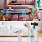 アクリル サイドテーブル 丸テーブル カラフル クリア 円卓 コンパクト テーブル ソファ横 リビング バルコニー カフェテーブル おしゃれ 幅40cm/60cm