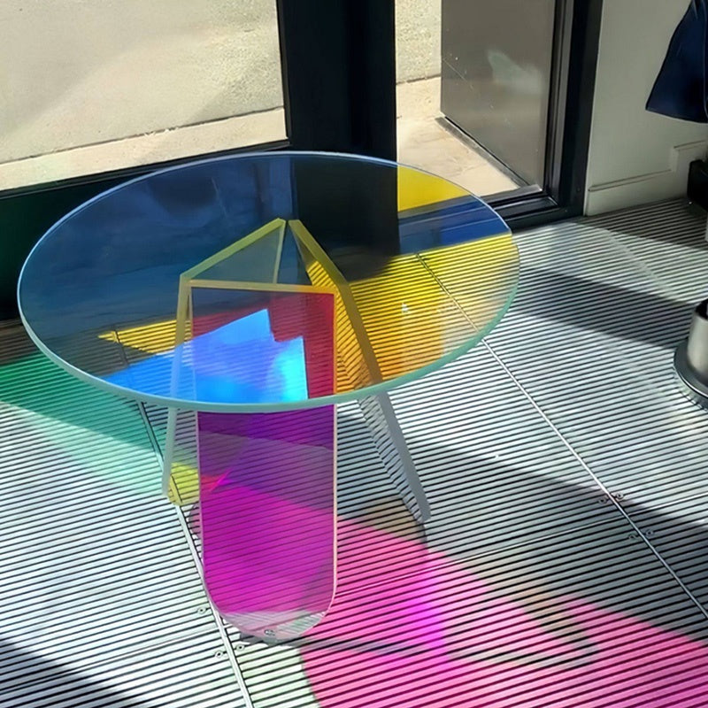 アクリル サイドテーブル 丸テーブル カラフル クリア 円卓 コンパクト テーブル ソファ横 リビング バルコニー カフェテーブル おしゃれ 幅40cm/60cm