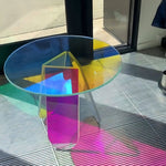 アクリル サイドテーブル 丸テーブル カラフル クリア 円卓 コンパクト テーブル ソファ横 リビング バルコニー カフェテーブル おしゃれ 幅40cm/60cm