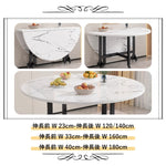 Casaconer | ダイニングテーブル・折りたたみ・丸テーブル・2人・4人・6人・折り畳み・テーブルのみ・ダイニング・幅120/140/160/180・丸・円型・シンプル・4人掛け用・6人掛け用・木製・おしゃれ・ナチュラル・食卓・北欧・大理石柄・カフェ風・丸型・テーブル単品・ホワイト・グレー