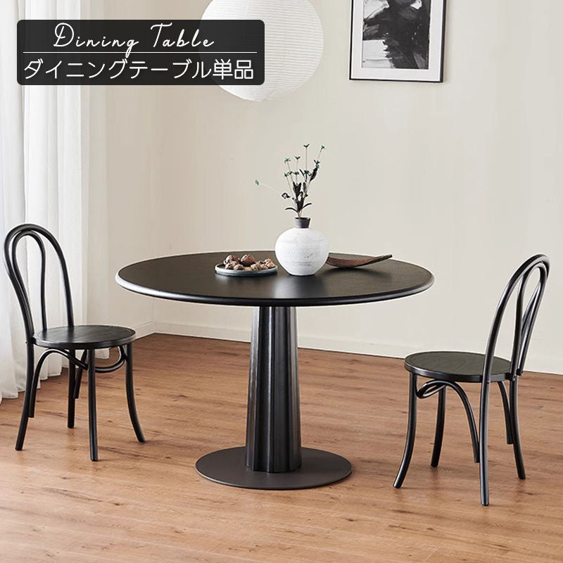 Casaconer | ダイニングテーブル・丸テーブル・100・天然木・テーブルのみ・黒・ダイニング・80幅・丸形・円型・シンプル・4人掛け用・木製