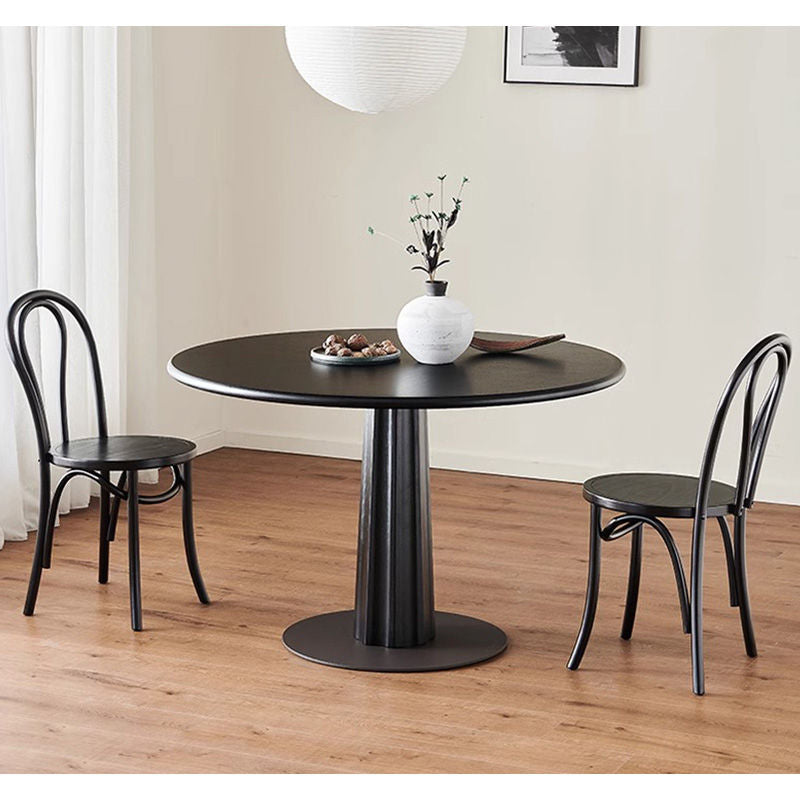 Casaconer | ダイニングテーブル・丸テーブル・100・天然木・テーブルのみ・黒・ダイニング・80幅・丸形・円型・シンプル・4人掛け用・木製