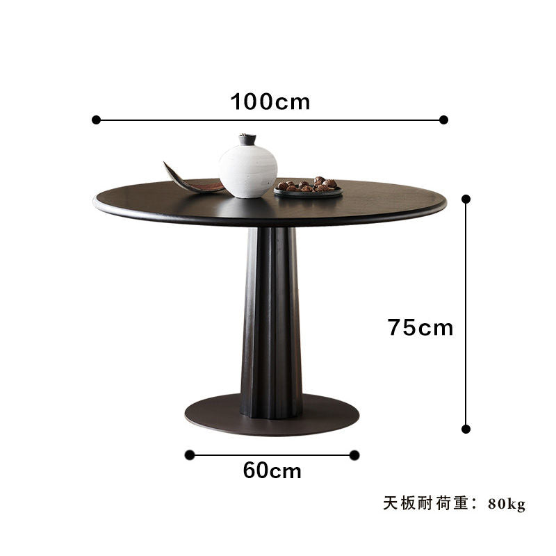 Casaconer | ダイニングテーブル・丸テーブル・100・天然木・テーブルのみ・黒・ダイニング・80幅・丸形・円型・シンプル・4人掛け用・木製