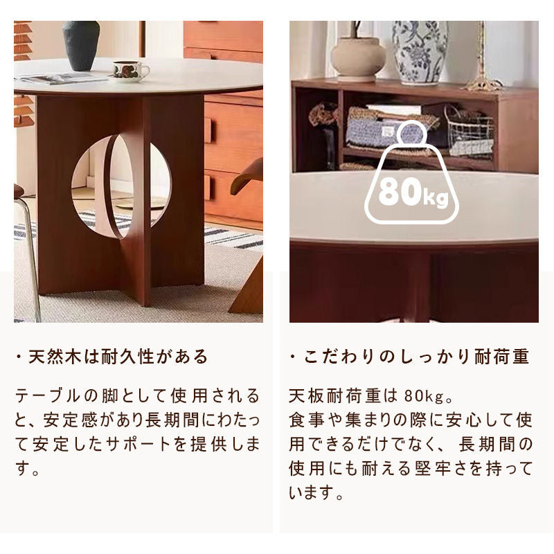 Casaconer | ダイニングテーブル・丸・白・円形・円卓・直径80・100・120・丸テーブル・2人・3人掛け・セラミック