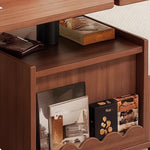 Casaconer | テーブル・ローテーブル・サイドテーブル・センターテーブル・昇降テーブル・多機能テーブル・ナチュラル/胡桃色/黒・展開後幅120cm・高さ59~79cm・多機能デザイン・無垢材・収納ワゴン・キャスター付き・在宅ワーク・コンパクト家具