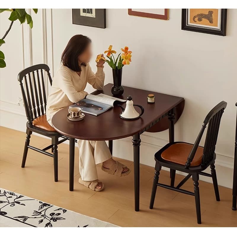 Casaconer | 折りたたみダイニングテーブル・ドロップリーフテーブル・幅150cm・4人掛け/6人掛け・伸長式・食卓テーブル・収納便利・木製・オーバル型・北欧風・おしゃれ