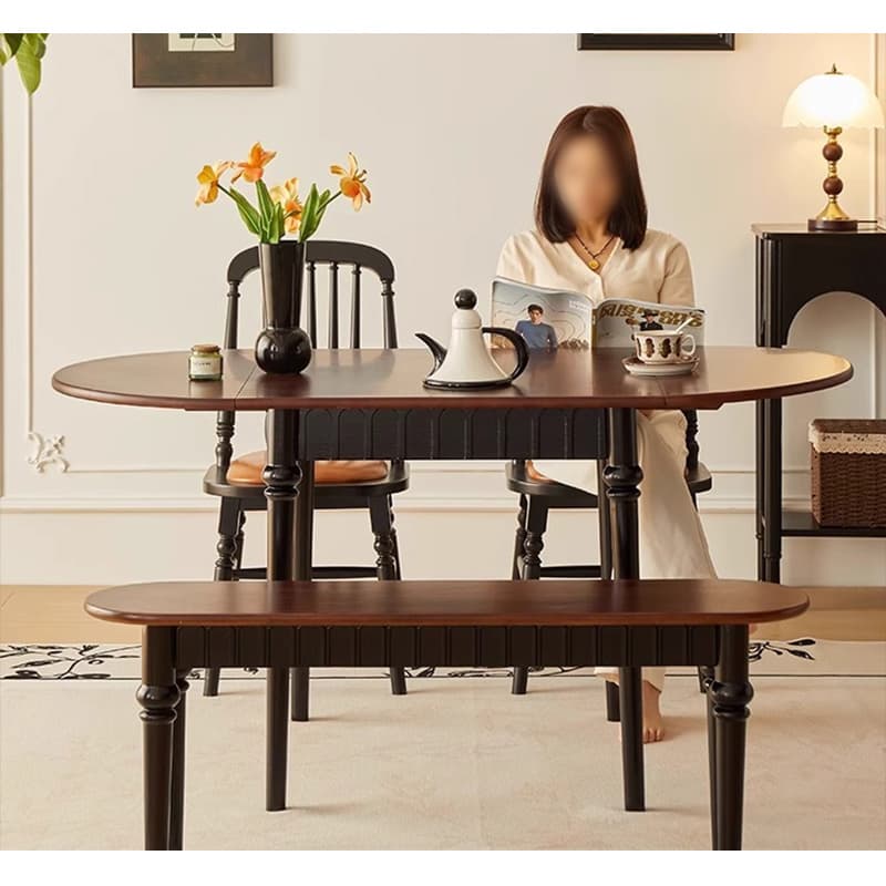 Casaconer | 折りたたみダイニングテーブル・ドロップリーフテーブル・幅150cm・4人掛け/6人掛け・伸長式・食卓テーブル・収納便利・木製・オーバル型・北欧風・おしゃれ