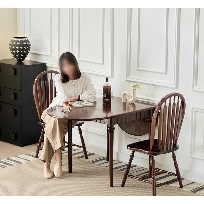 Casaconer | 折りたたみダイニングテーブル・ドロップリーフテーブル・幅150cm・4人掛け/6人掛け・伸長式・食卓テーブル・収納便利・木製・オーバル型・北欧風・おしゃれ