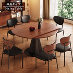 Casaconer | 回転伸長式ダイニングテーブル・幅76~120cm・4人掛け/6人掛け・楕円形・円形・食卓テーブル・伸縮式・拡張天板・折りたたみ・木目調・モダンデザイン・円形テーブル・昇降なし・北欧風・おしゃれ