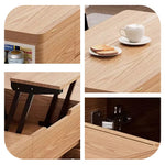 Casaconer | テーブル・ローテーブル・サイドテーブル・センターテーブル・昇降テーブル・多機能テーブル・幅120cm・高さ48~67cm・多機能デザイン・無垢材・収納ワゴン・キャスター付き・在宅ワーク・コンパクト家具・一人暮らし