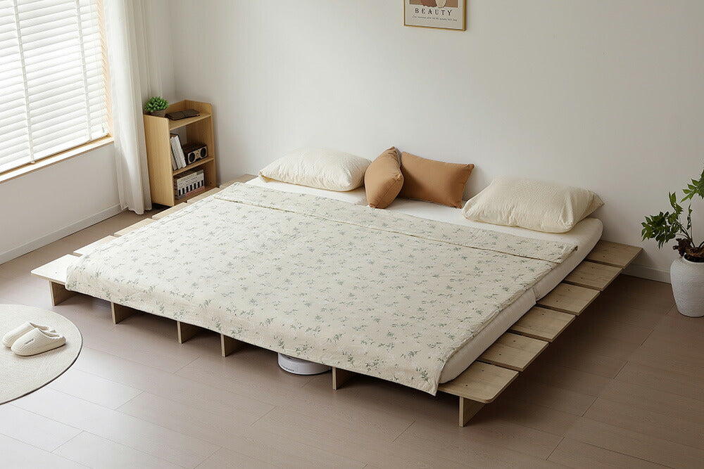 パレットベッド すのこベッド ローベッド セミシングル シングル セミダブル ダブル 長さ196cm 木製 組立品 下収納 天然木 ベッド パレット おしゃれ ロータイプ ベッドフレーム 来客用 ブラウン グレー ナチュラル 3色展開 7日内出荷