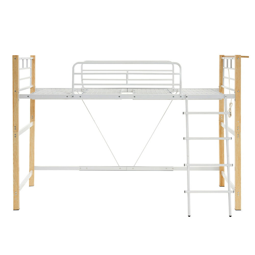 【ナチュラル/ブラウン】ロフトベッド パイプベッド シングル ハイタイプ 大人用 2色展開 高さ170cm システムベッド スチール 北欧風 一人暮らし 耐震 ベッド 子供部屋