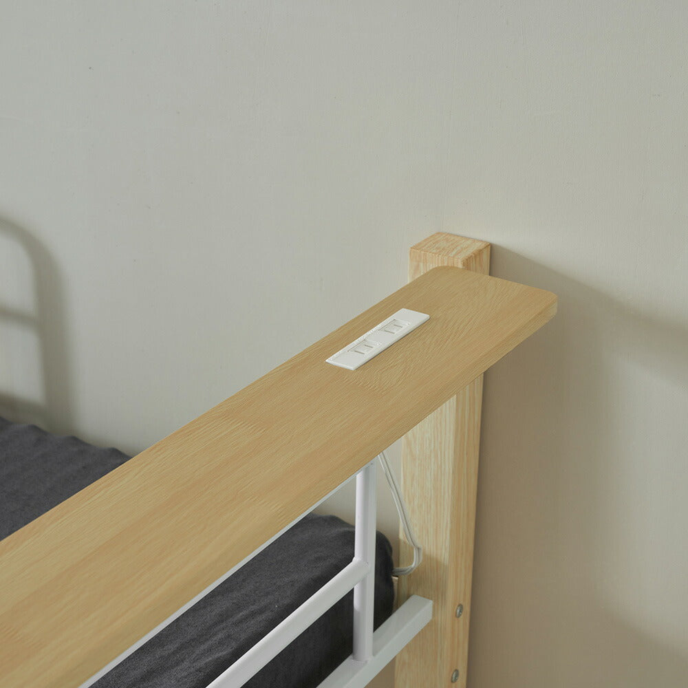 【ナチュラル/ブラウン】ロフトベッド パイプベッド シングル ハイタイプ 大人用 2色展開 高さ170cm システムベッド スチール 北欧風 一人暮らし 耐震 ベッド 子供部屋