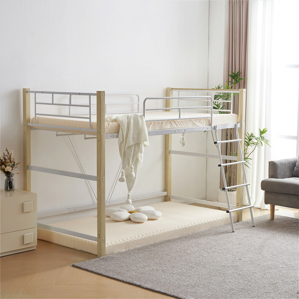 【ナチュラル/ブラウン】ロフトベッド パイプベッド シングル ハイタイプ 大人用 2色展開 高さ170cm システムベッド スチール 北欧風 一人暮らし 耐震 ベッド 子供部屋