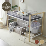 【ナチュラル/ブラウン】ロフトベッド パイプベッド シングル ハイタイプ 大人用 2色展開 高さ170cm システムベッド スチール 北欧風 一人暮らし 耐震 ベッド 子供部屋