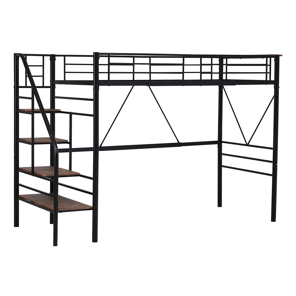 【ブラック/ホワイト】ロフトベッド パイプベッド シングル ハイタイプ 大人用 白 黒 2色展開 高さ170cm システムベッド スチール 北欧風 一人暮らし スチール 耐震 ベッド 子供部屋