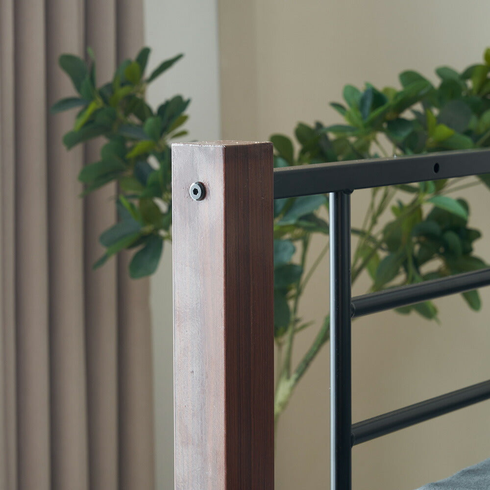 【ブラウン/ナチュラル】ロフトベッド パイプベッド シングル ハイタイプ 大人用 2色展開 高さ130cm システムベッド スチール 北欧風 一人暮らし スチール 耐震 ベッド 子供部屋