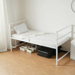 【ブラック/ホワイト】ロフトベッド パイプベッド シングル ハイタイプ 大人用 2色展開 白 黒 高さ110cm システムベッド スチール 収納 北欧風 一人暮らし スチール 耐震 ベッド