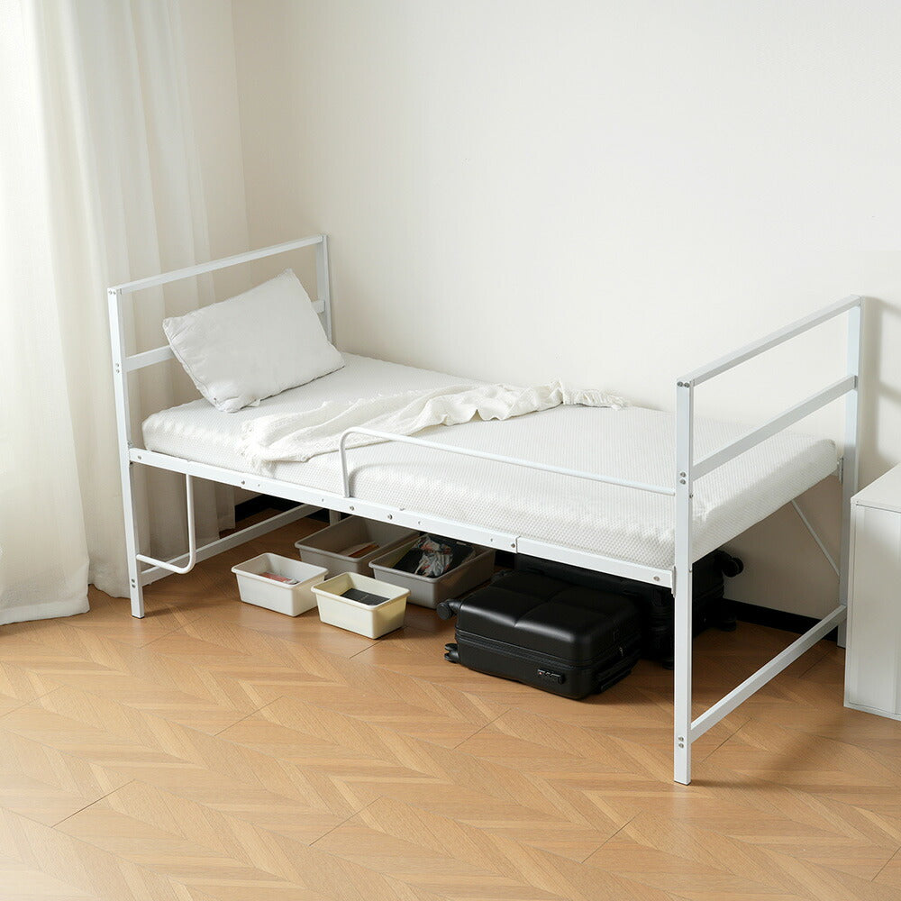 【ブラック/ホワイト】ロフトベッド パイプベッド シングル ハイタイプ 大人用 2色展開 白 黒 高さ110cm システムベッド スチール 収納 北欧風 一人暮らし スチール 耐震 ベッド