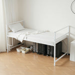 【ブラック/ホワイト】ロフトベッド パイプベッド シングル ハイタイプ 大人用 2色展開 白 黒 高さ110cm システムベッド スチール 収納 北欧風 一人暮らし スチール 耐震 ベッド