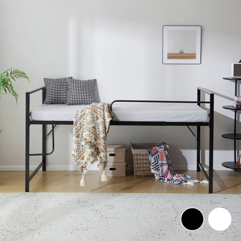 【ブラック/ホワイト】ロフトベッド パイプベッド シングル ハイタイプ 大人用 2色展開 白 黒 高さ110cm システムベッド スチール 収納 北欧風 一人暮らし スチール 耐震 ベッド