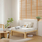 【ナチュラル/ホワイト/ブラウン】デイベッド ソファベッド シングル 木製 伸長式ベッド 変形ベッド ベッドフレーム 伸縮 下収納 おしゃれ 2way 天然木 来客用 ナチュラル リビング パイン材 すのこ仕様 リビング 寝室