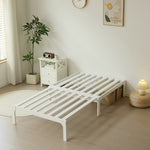【ナチュラル/ホワイト/ブラウン】デイベッド ソファベッド シングル 木製 伸長式ベッド 変形ベッド ベッドフレーム 伸縮 下収納 おしゃれ 2way 天然木 来客用 ナチュラル リビング パイン材 すのこ仕様 リビング 寝室