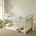 【ブラック/ホワイト】ロフトベッド パイプベッド シングル ハイタイプ 大人用 ブラック 黒 白 テーブル付き はしご付き 高さ110cm システムベッド スチール 北欧風 一人暮らし スチール 耐震 ベッド 子供部屋