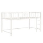 【ブラック/ホワイト】ロフトベッド パイプベッド シングル ハイタイプ 大人用 ブラック 黒 白 テーブル付き はしご付き 高さ110cm システムベッド スチール 北欧風 一人暮らし スチール 耐震 ベッド 子供部屋