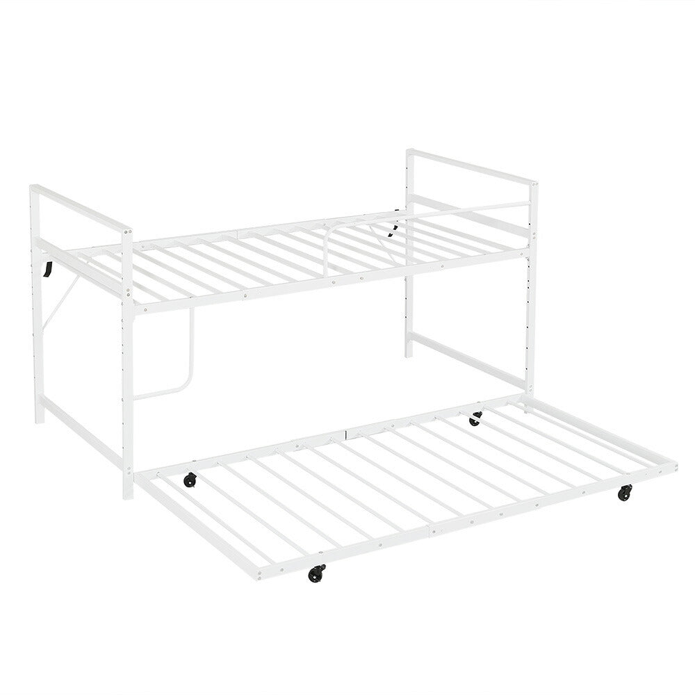 【ブラック/ホワイト】ロフトベッド パイプベッド 親子ベッド 2段ベッド シングル ハイタイプ 2色展開 白 黒 高さ110cm システムベッド スチール 収納 北欧風 一人暮らし スチール キャスター付き 耐震 ベッド おしゃれ