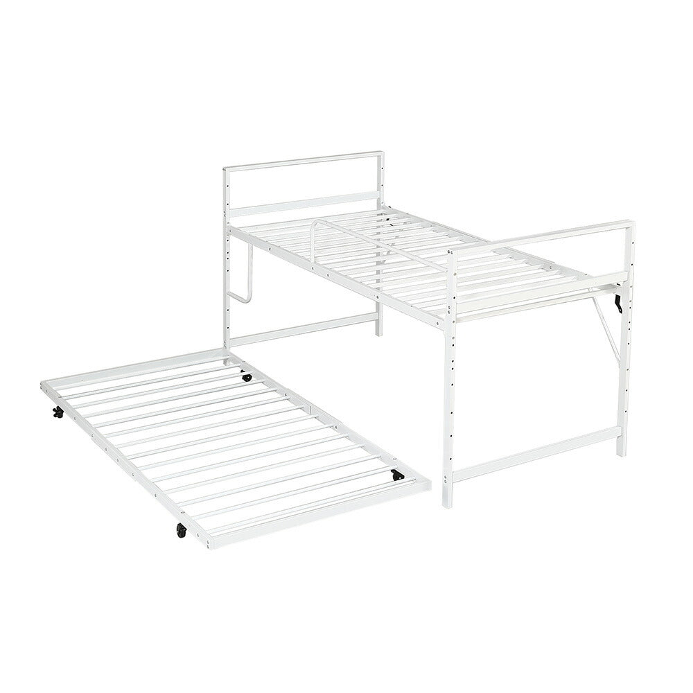 【ブラック/ホワイト】ロフトベッド パイプベッド 親子ベッド 2段ベッド シングル ハイタイプ 2色展開 白 黒 高さ110cm システムベッド スチール 収納 北欧風 一人暮らし スチール キャスター付き 耐震 ベッド おしゃれ