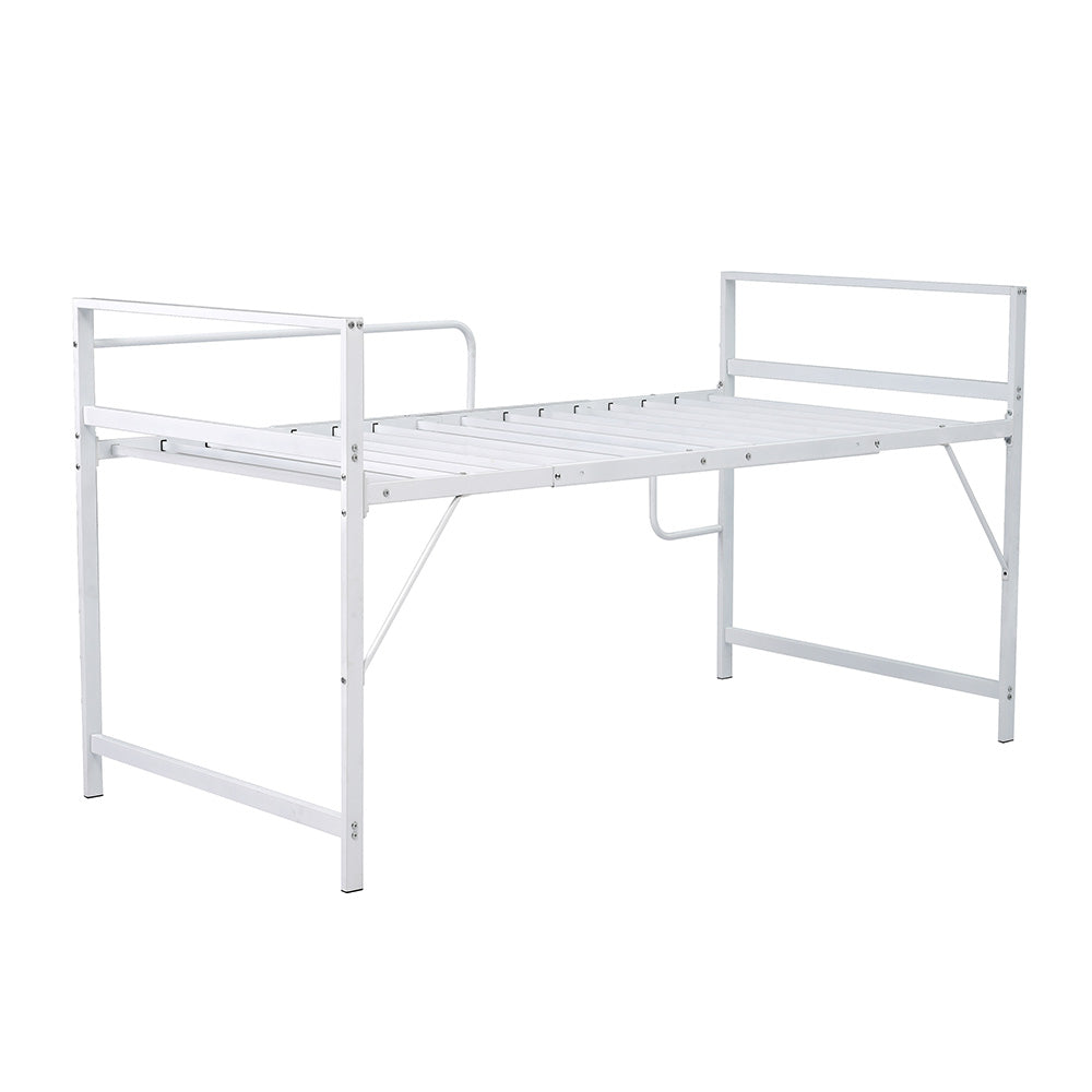 【ブラック/ホワイト】ロフトベッド パイプベッド 親子ベッド 2段ベッド シングル ハイタイプ 2色展開 白 黒 高さ110cm システムベッド スチール 収納 北欧風 一人暮らし スチール キャスター付き 耐震 ベッド おしゃれ