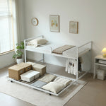 【ブラック/ホワイト】ロフトベッド パイプベッド 親子ベッド 2段ベッド シングル ハイタイプ 2色展開 白 黒 高さ110cm システムベッド スチール 収納 北欧風 一人暮らし スチール キャスター付き 耐震 ベッド おしゃれ