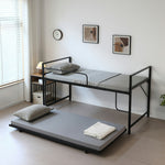 【ブラック/ホワイト】ロフトベッド パイプベッド 親子ベッド 2段ベッド シングル ハイタイプ 2色展開 白 黒 高さ110cm システムベッド スチール 収納 北欧風 一人暮らし スチール キャスター付き 耐震 ベッド おしゃれ