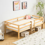 ロータイプ ロフトベッド ベッドフレーム 木製 システムベッド 子供ベッド ローハシゴ付く シングル ウッド ナチュラル 収納 北欧風 子供部屋 耐震 7日内出荷