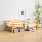 ロータイプ ロフトベッド ベッドフレーム 木製 システムベッド 子供ベッド ローハシゴ付く シングル ウッド ナチュラル 収納 北欧風 子供部屋 耐震 7日内出荷