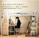 【ブラック/ホワイト】ロフトベッド パイプベッド シングル ハイタイプ 階段付き 大人用 2色展開 白 黒 高さ170cm システムベッド スチール 収納 北欧風 一人暮らし スチール 耐震 ベッド