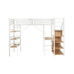 【ブラック/ホワイト】ロフトベッド パイプベッド シングル ハイタイプ 階段付き 大人用 2色展開 白 黒 高さ170cm システムベッド スチール 収納 北欧風 一人暮らし スチール 耐震 ベッド