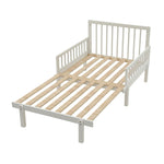 【ナチュラル/ホワイト】デイベッド ソファベッド シングル 木製 伸長式ベッド 変形ベッド ベッドフレーム 伸縮 下収納 おしゃれ 2way 天然木 来客用 ナチュラル リビング パイン材 すのこ仕様 リビング 寝室 北欧風